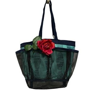 Fancii Water Resistant Shower Caddy Mesh Bottom Multi-Pocket Tote Bag 12X9X10